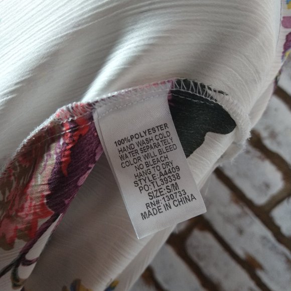 Open Front Caftan Duster Size S/M Floral Print - Picture 8 of 9